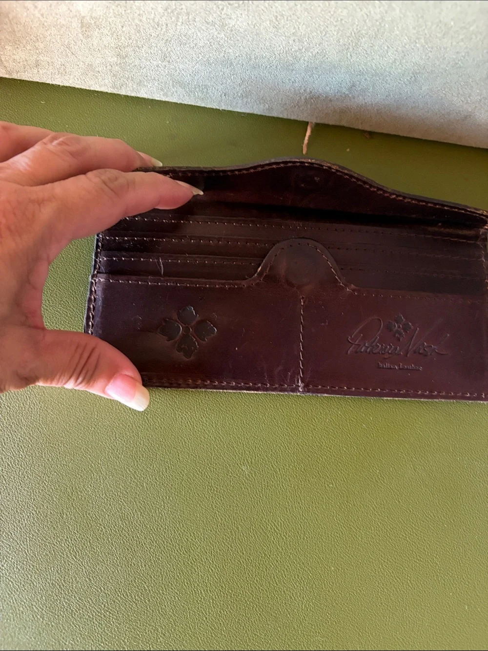 Patricia Nash Dark Brown Leather Card & Key Holder